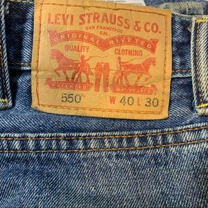 Levi’s 550 40x29 relaxed fit distressed tapered jeans 5014